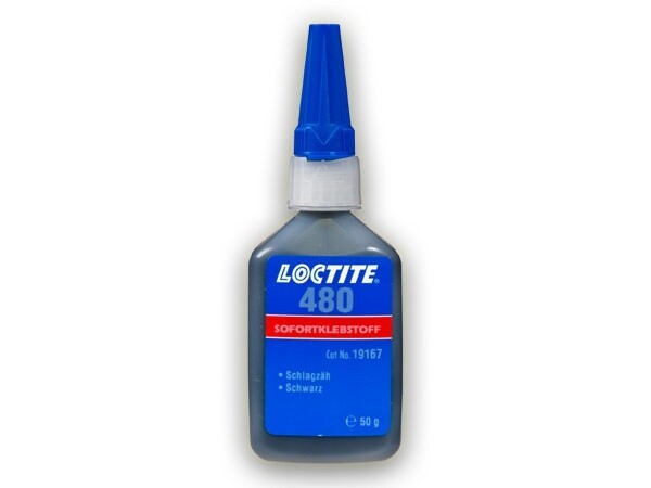 LOCTITE® 480 50g, black - toughened, fast curing instant adhesive